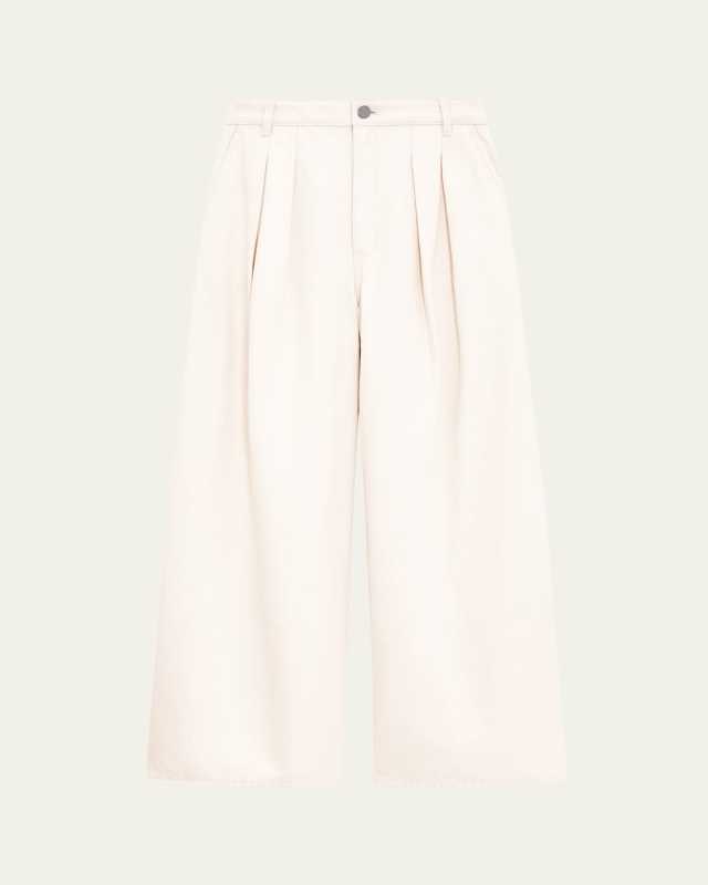 Pleated Denim Pants